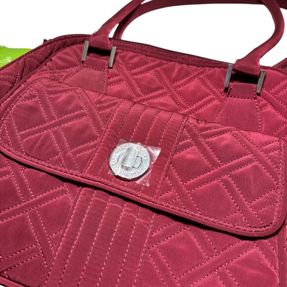 NEW Vera Bradley Raisin Matching Set Turn Lock Satchel Purse Trifold Wallet Gift - Picture 3 of 16